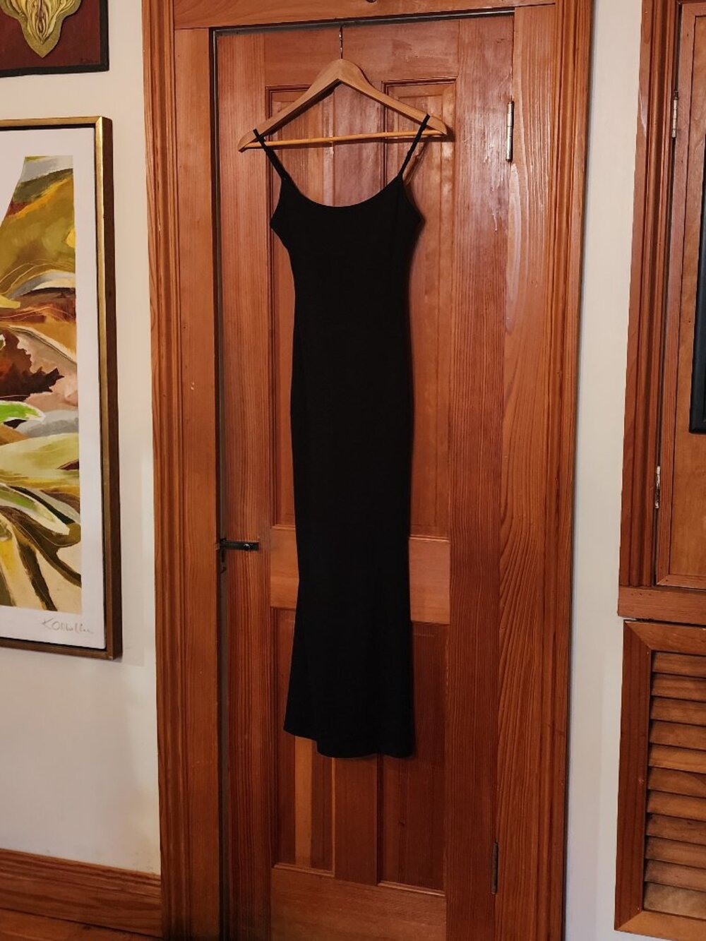 Bad to the Bone Black Knit Maxi with Built in Bra,  size L
